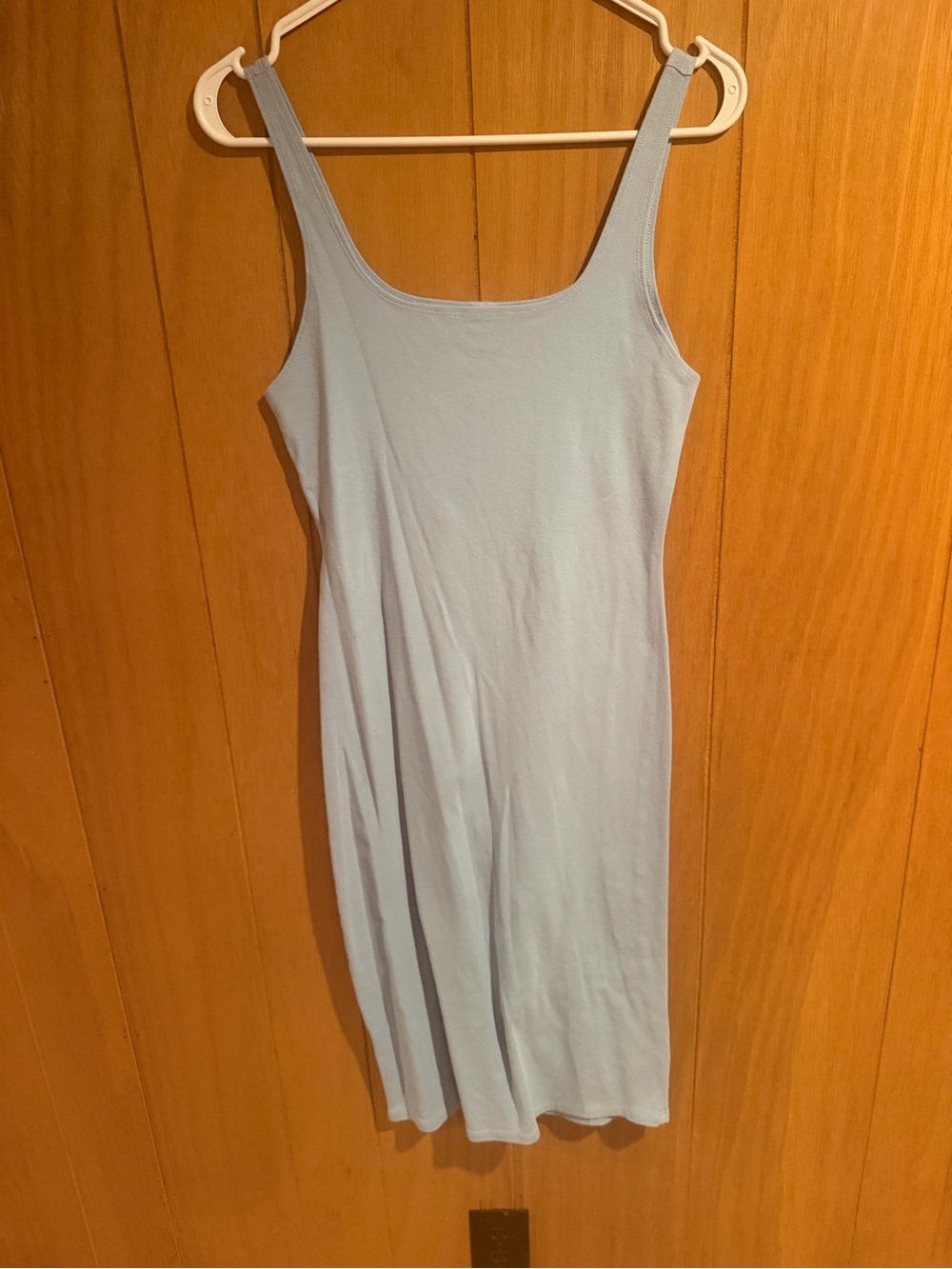 Light Blue Scoop Neck Womens Dress